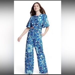 Target Blue Patterned Jumpsuit